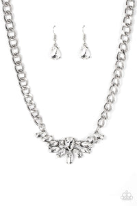 Come at Me - White Marquise Rhinestone Necklace - Sabrina's Bling Collection