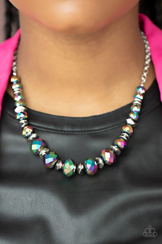 Cosmic Cadence - Multi Oil Spill Necklace - Sabrinas Bling Collection