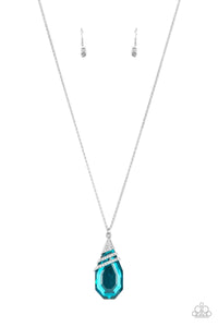 Demandingly Diva - Blue Teardrop Necklace - Sabrina's Bling Collection