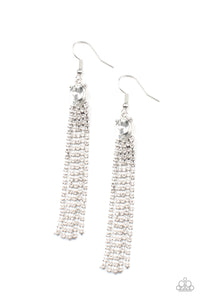 Drop-Dead Dainty - White Rhinestone Earrings - Sabrina's Bling Collection
