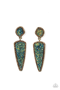 Druzy Desire - Brass & Topaz Earrings - Sabrinas Bling Collection