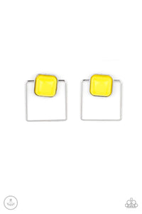 FLAIR and Square - Yellow Earrings - Sabrina's Bling Collection