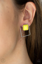 Load image into Gallery viewer, FLAIR and Square - Yellow Earrings - Sabrina&#39;s Bling Collection
