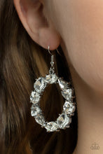 Load image into Gallery viewer, GLOWING in Circles - White Earrings - Sabrina&#39;s Bling Collection