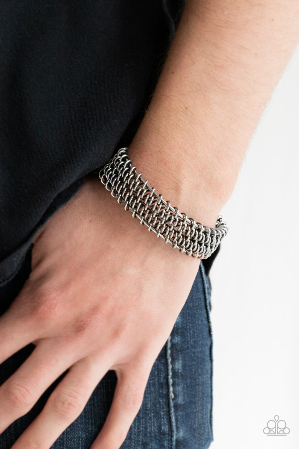 Gridlock - Silver Bracelet - Sabrina's Bling Collection