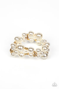 Her Serene Highness - Gold & White Pearl Bracelet - Sabrina's Bling Collection