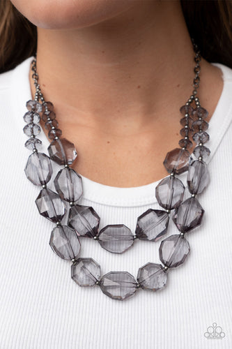 Icy Illumination - Black Smoky Necklace - Sabrinas Bling Collection