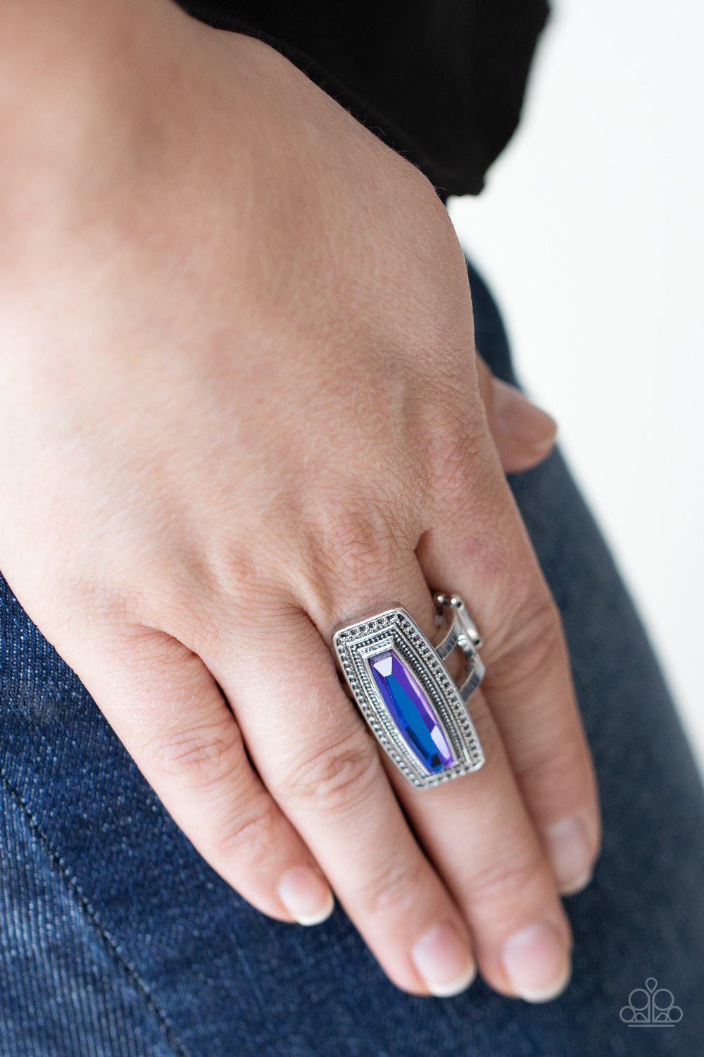 Luminary Luster - Blue Oil Spill Ring - Sabrina's Bling Collection