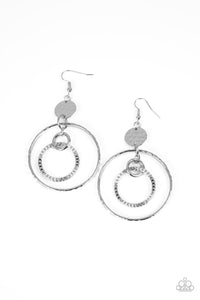 Mechanical Mecca - Silver Hammered Earrings - Sabrina's Bling Collection
