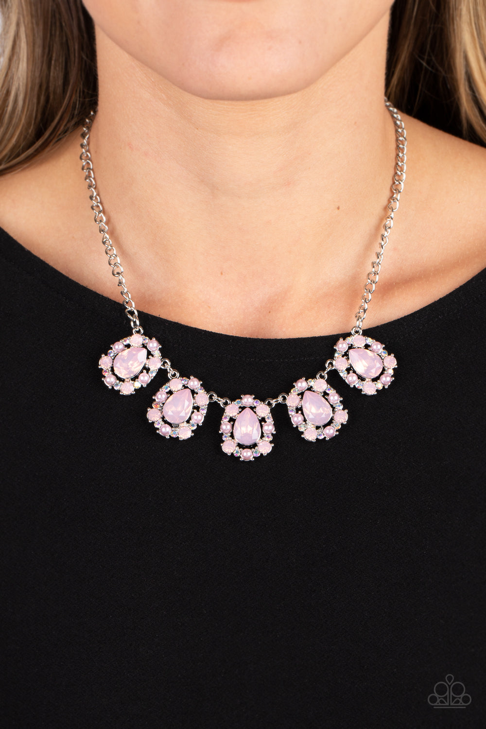 Pearly Pond - Pink Necklace - Sabrinas Bling Collection