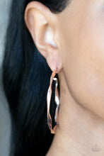 Load image into Gallery viewer, Radiantly Warped - Rose Gold Hoop Earrings - Sabrina&#39;s Bling Collection