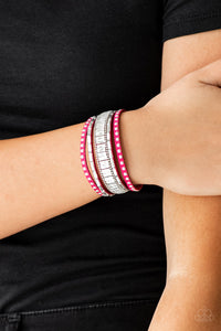 Rock Star Rocker - Pink Bracelet - Sabrina's Bling Collection