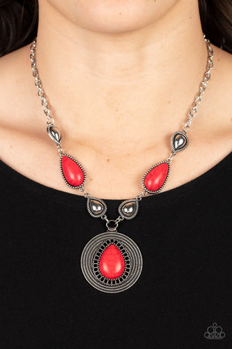 Saguaro Soul Trek - Red Stone Necklace - Paparazzi Accessories