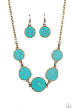 Load image into Gallery viewer, Santa Fe Flats - Brass &amp; Turquoise Necklace - Sabrina&#39;s Bling Collection