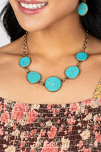 Load image into Gallery viewer, Santa Fe Flats - Brass &amp; Turquoise Necklace - Sabrina&#39;s Bling Collection