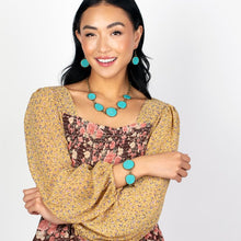 Load image into Gallery viewer, Santa Fe Flats - Brass &amp; Turquoise Necklace - Sabrina&#39;s Bling Collection