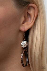 Standalone Sparkle - Copper & Rhinestone Earrings - Sabrina's Bling Collection