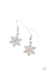 Little Divas -Oil Spill Rhinestone Snowflake Earring 5 Pack - Sabrina's Bling Collection