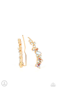 Stay Magical - Gold Iridescent Ear Crawler Earrings - Sabrina's Bling Collection