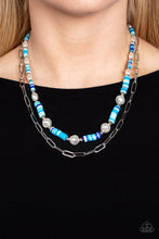 Load image into Gallery viewer, Tidal Trendsetter - Blue, Turquoise &amp; Navy Necklace - Sabrina&#39;s Bling Collection