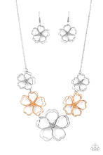 Load image into Gallery viewer, Time to GROW - Silver &amp; Rose Gold Flower Necklace - Sabrina&#39;s Bling Collection