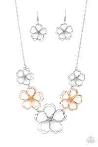 Time to GROW - Silver & Rose Gold Flower Necklace - Sabrina's Bling Collection