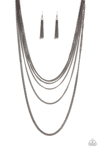 Top of the Food Chain - Black Layered Necklace - Sabrina's Bling Collection