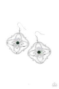 Treasure GROVE - Green Rhinestone Earrings - Sabrina's Bling Collection