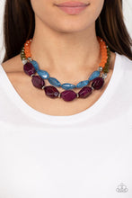 Load image into Gallery viewer, Tropical Trove - Purple, Olive &amp; Orange Necklace - Sabrina&#39;s Bling Collection