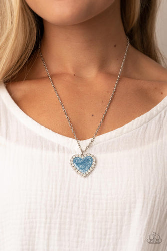 Heart Full of Luster - Blue Heart Necklace - Sabrina's Bling Collection