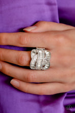 Load image into Gallery viewer, Six-Figure Flex - White Rhinestone Ring - Life Of The Party October 2022 - Sabrina&#39;s Bling Collection