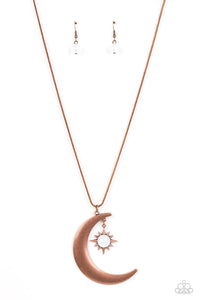 Astral Ascension - Copper Half Moon Necklace - Paparazzi Accessories