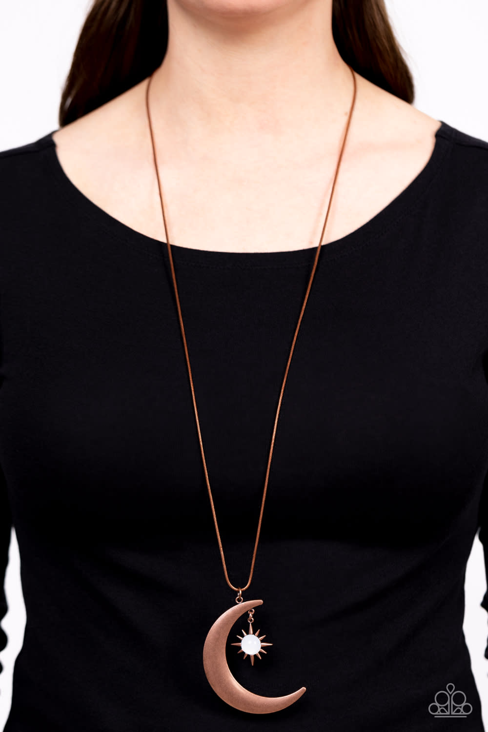 Astral Ascension - Copper Half Moon Necklace - Paparazzi Accessories