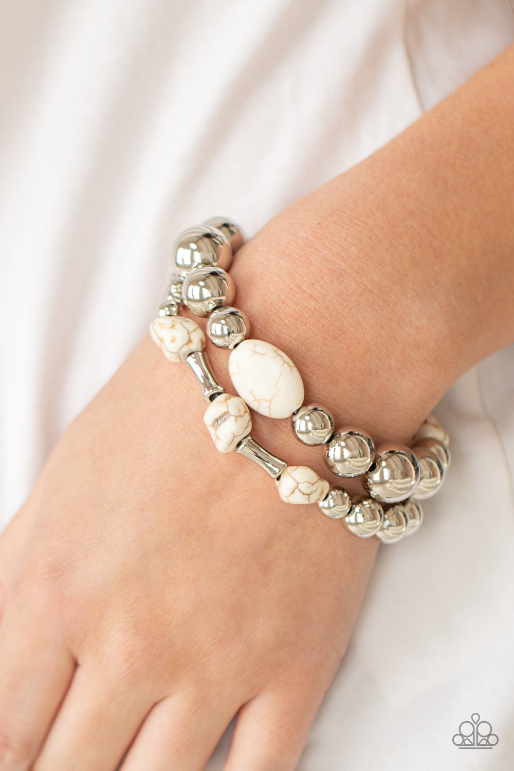 Authentically Artisan - White Bracelet - Sabrina's Bling Collection