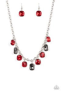 Best Decision Ever - Red & Smoky Rhinestone Necklace - Sabrinas Bling Collection