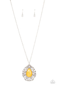 Bewitched Beam - Yellow Cat's Eye Stone Necklace - Sabrina's Bling Collection