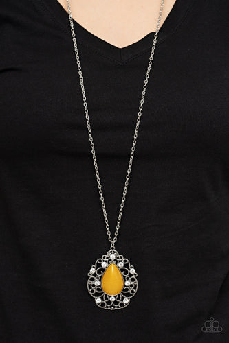 Bewitched Beam - Yellow Cat's Eye Stone Necklace - Sabrina's Bling Collection