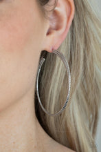 Load image into Gallery viewer, Candescent Curves - Silver Texture Hoop Earrings - Sabrina&#39;s Bling Collection