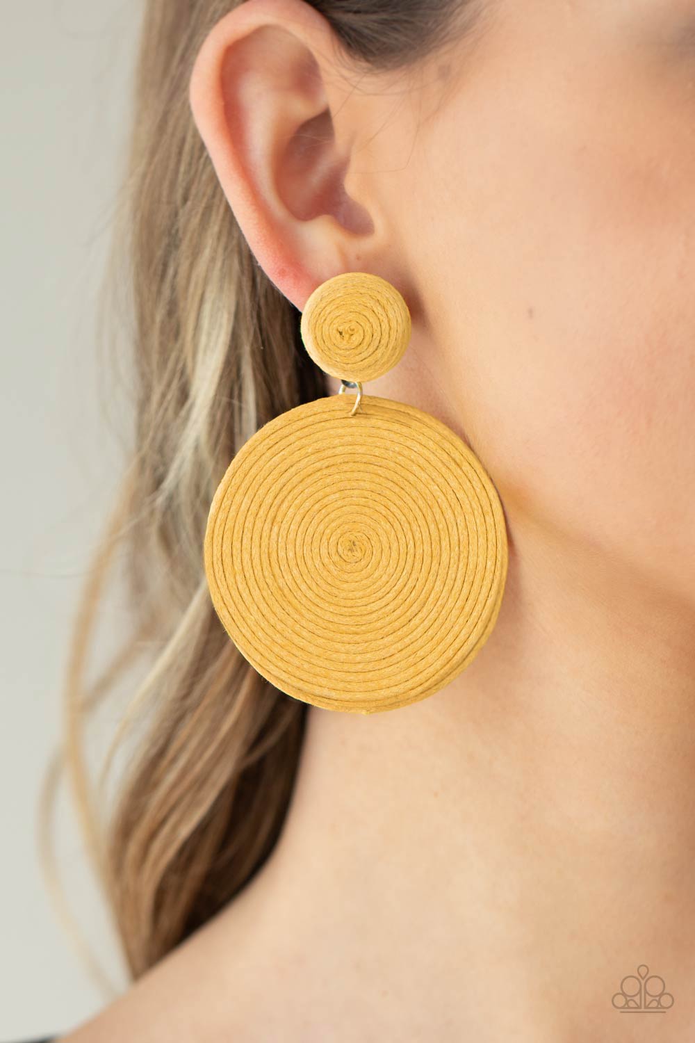 Circulate The Room - Yellow Earrings - Sabrina's Bling Collection