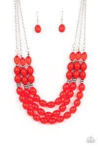 Coastal Cruise - Red Necklace - Sabrinas Bling Collection