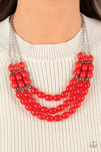 Coastal Cruise - Red Necklace - Sabrinas Bling Collection