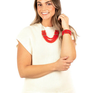 Coastal Cruise - Red Necklace - Sabrinas Bling Collection