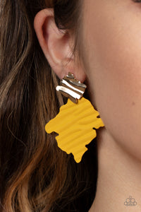 Crimped Couture - Yellow Texture Earrings - Sabrina's Bling Collection