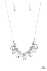 Crown Jewel Couture - White Teardrop Necklace - Sabrina's Bling Collection