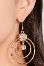 Load image into Gallery viewer, Dapperly Deluxe - Gold &amp; White Rhinestone Earrings - Sabrina&#39;s Bling Collection