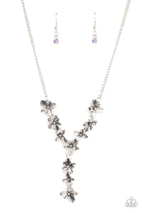 Fairytale Meadow - Purple Rhinestone Flower Necklace - Sabrina's Bling Collection