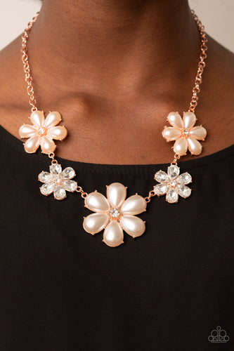 Fiercely Flowering - Copper & Pearl Necklace - Sabrina's Bling Collection