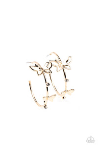 Full Out Flutter - Gold Butterfly Earrings - Sabrina's Bling Collection