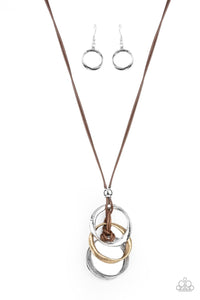 Harmonious Hardware - Brown Necklace - Sabrina's Bling Collection