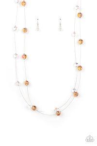 Interstellar Illusions - Multi Orange & Iridescent Necklace - Sabrinas Bling Collection